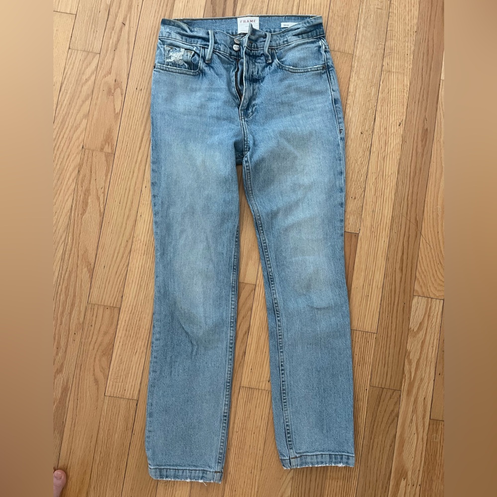 FRAME Denim Heritage Le Sylvie Slender Straight-Leg Jeans Size 26 Revolve - Picture 4 of 7
